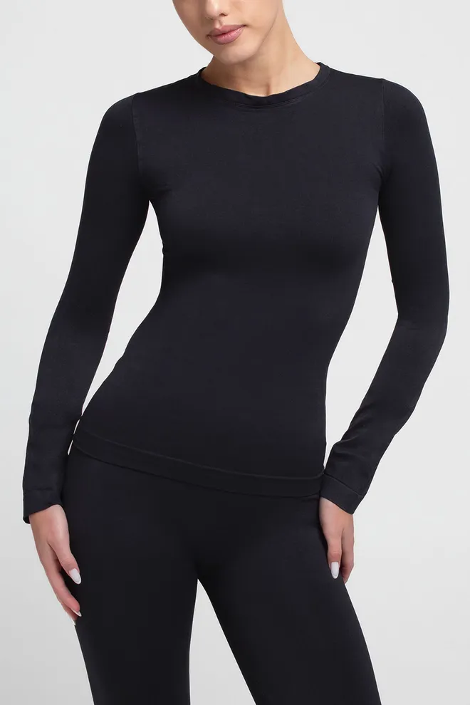 Безшовний лонгслів LONGSLEEVE 01 Giulia (black), чорний