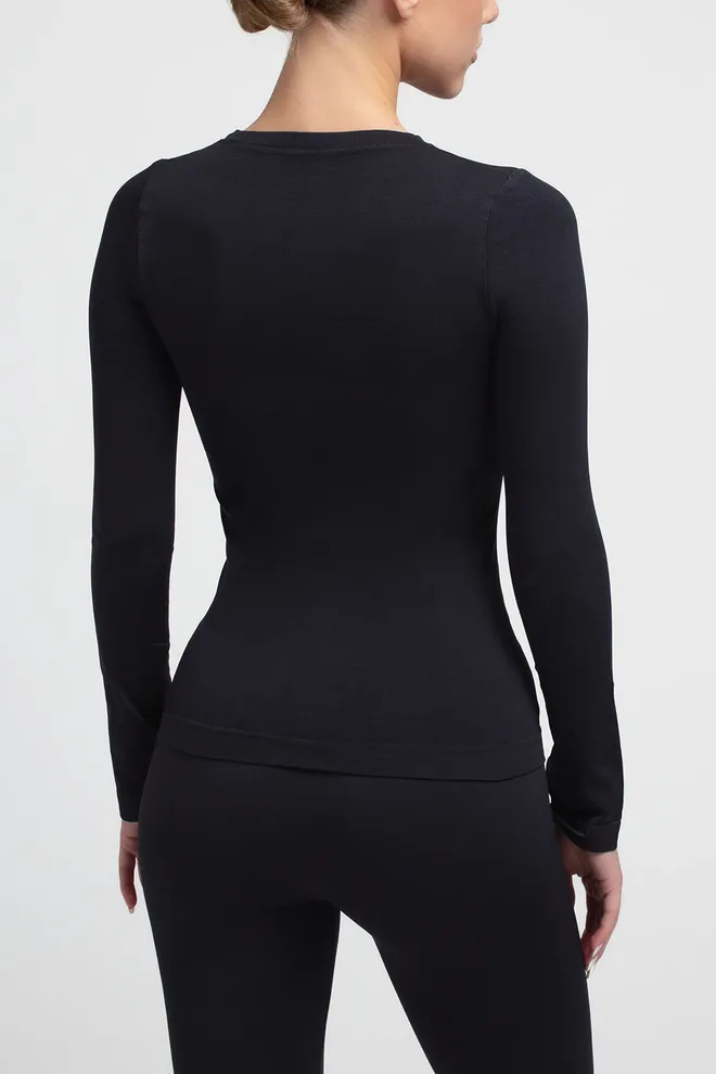 Безшовний лонгслів LONGSLEEVE 01 Giulia (black), чорний