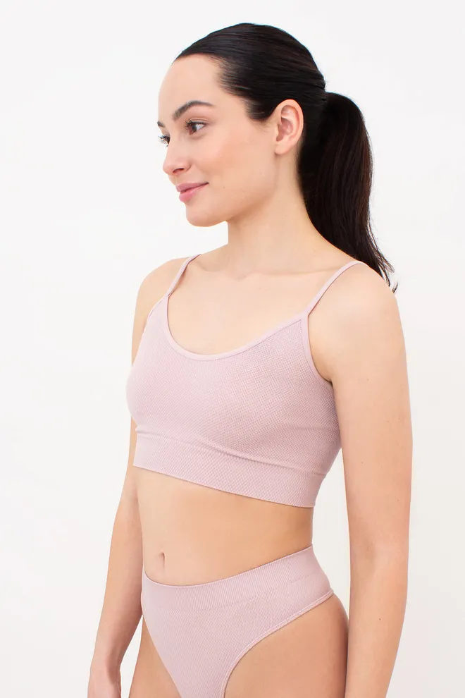 Безшовний топ із зернистою текстурою CAMI TOP GRAIN Giulia (burnished lilac), рожевий