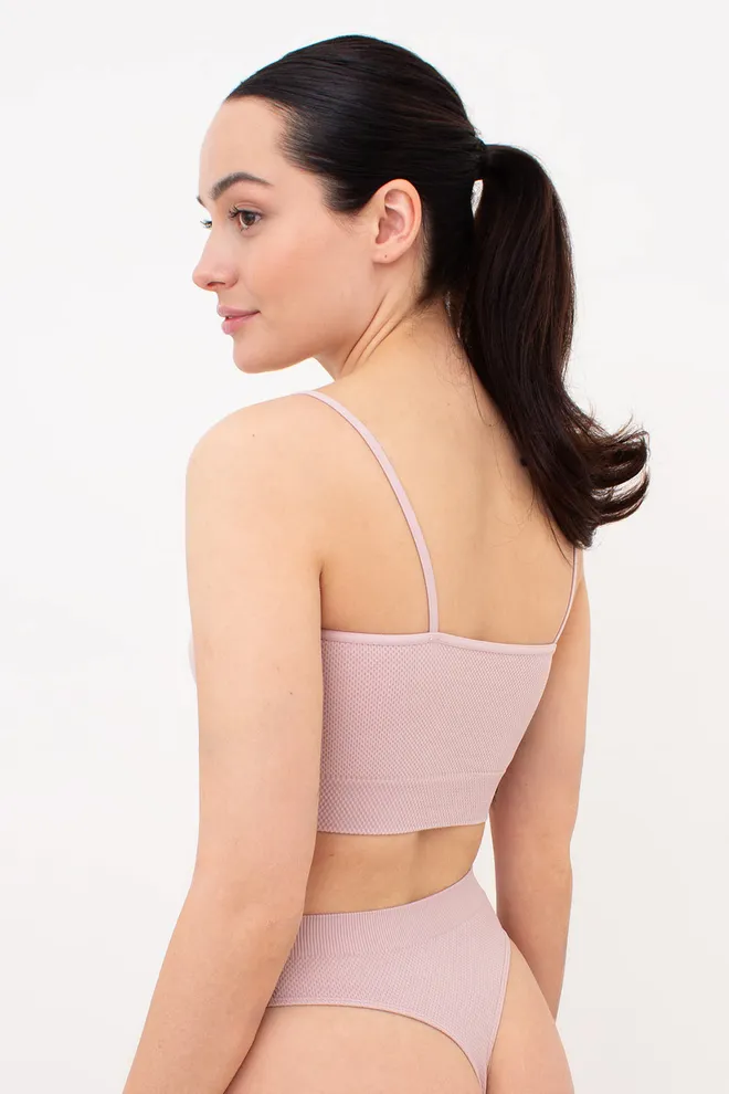 Безшовний топ із зернистою текстурою CAMI TOP GRAIN Giulia (burnished lilac), рожевий