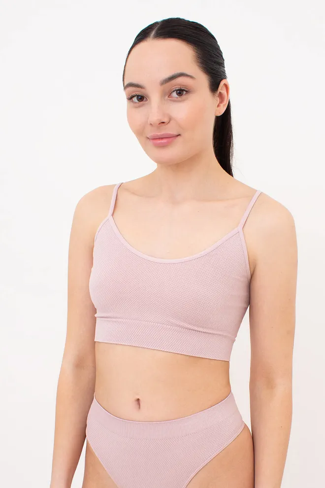 Безшовний топ із зернистою текстурою CAMI TOP GRAIN Giulia (burnished lilac), рожевий