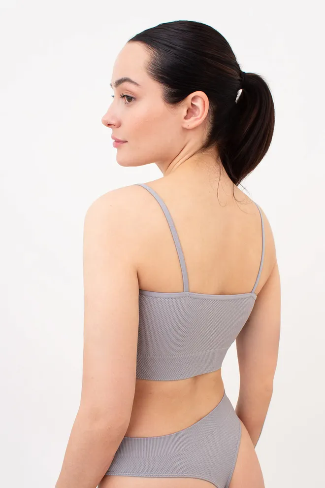 Бесшовный топ с зернистой текстурой CAMI TOP GRAIN Giulia (griffin), серый