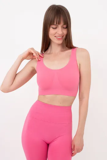 Бесшовный топ на широких бретелях TANK TOP Giulia (bubblegum), розовый