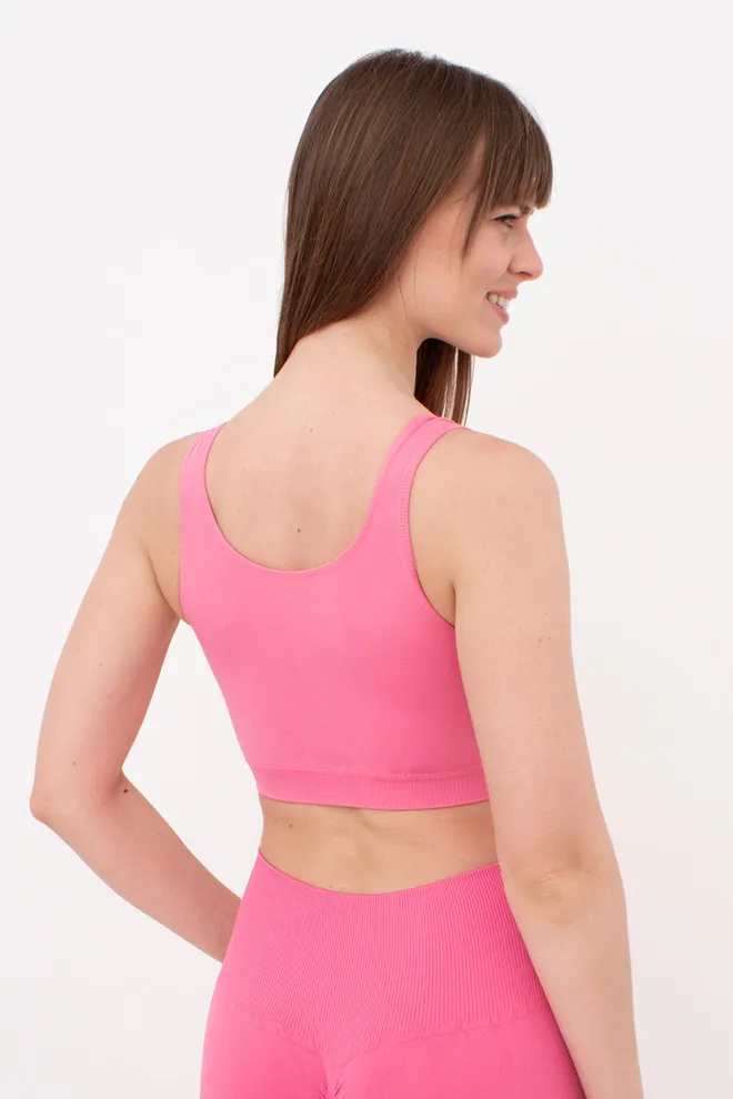 Безшовний топ на широких бретелях TANK TOP Giulia (bubblegum), рожевий