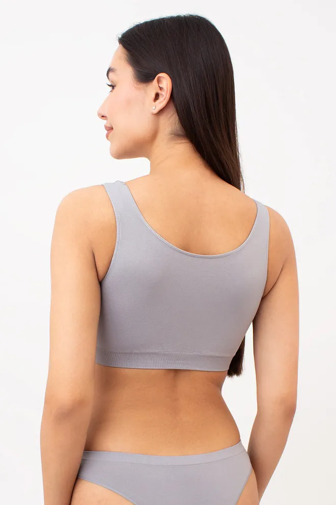 Бесшовный топ на широких бретелях TANK TOP Giulia (griffin), серый