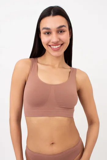 Бесшовный топ на широких бретелях TANK TOP Giulia (mokko), коричневый Бесшовный топ на широких бретелях TANK TOP Giulia (mokko), коричневый