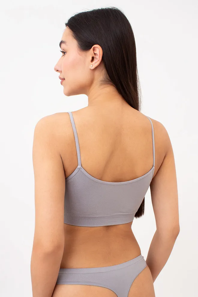 Бесшовный топ на тонких бретелях CAMI TOP Giulia (griffin), серый