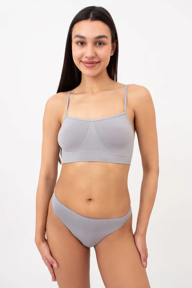 Бесшовный топ на тонких бретелях CAMI TOP Giulia (griffin), серый