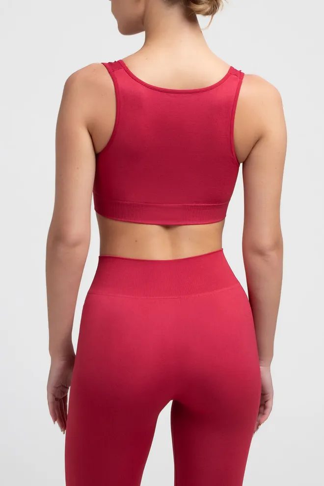 Бесшовный топ с push-up TOP SHAPE Giulia (winterberry), красный