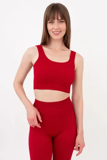 Бесшовный топ в рубчик на широких бретелях TOP RIB Giulia (winery), бордовый Бесшовный топ в рубчик на широких бретелях TOP RIB Giulia (winery), бордовый