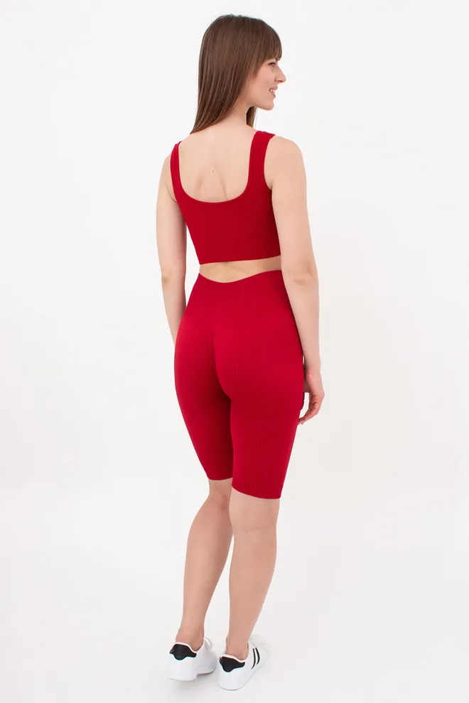 Безшовний топ в рубчик на широких бретелях TOP RIB Giulia (winery), бордовий