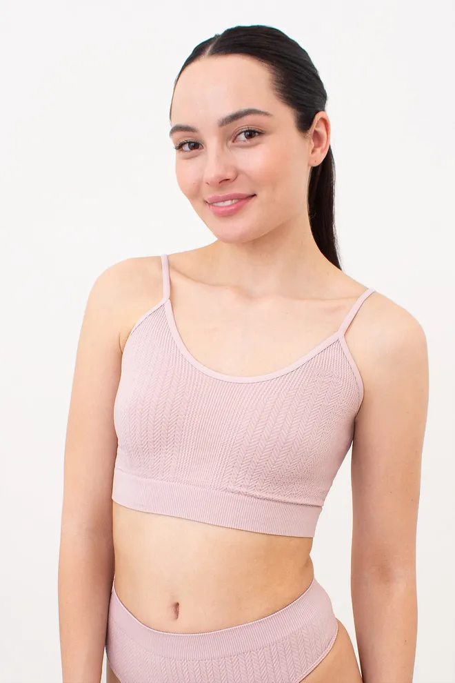 Бесшовный топ с фактурным узором косичка CAMI TOP BRAID Giulia (burnished lilac), розовый