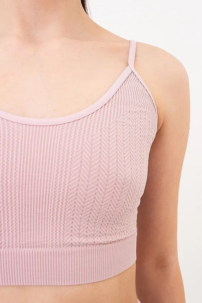 Бесшовный топ с фактурным узором косичка CAMI TOP BRAID Giulia (burnished lilac), розовый