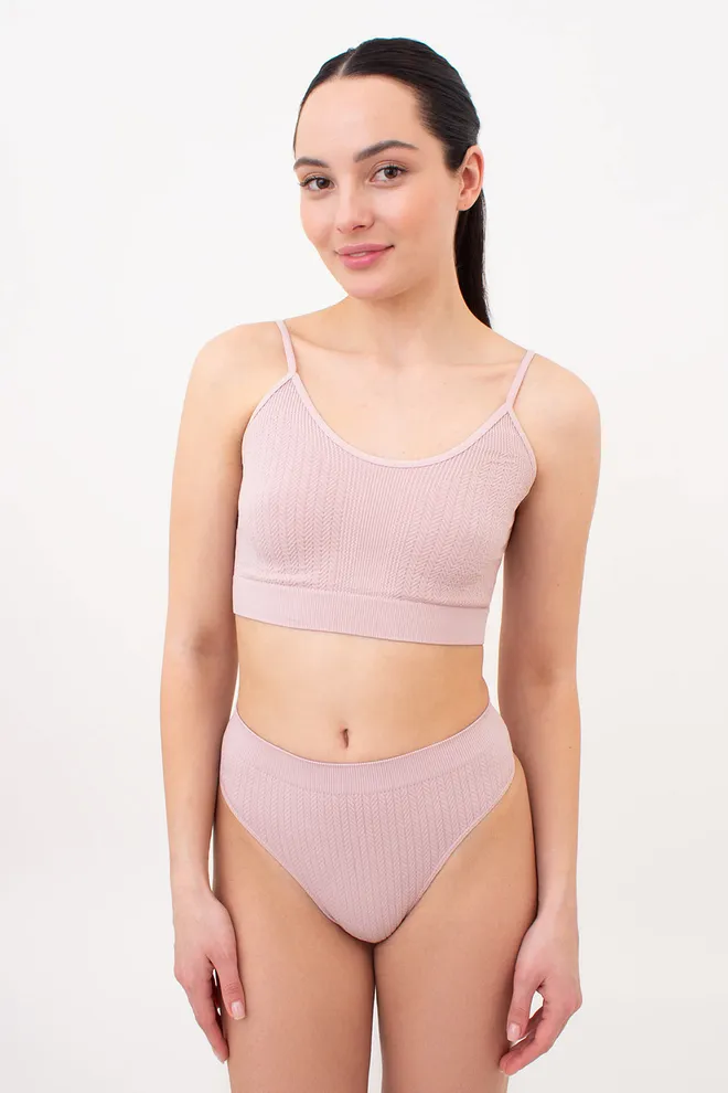 Бесшовный топ с фактурным узором косичка CAMI TOP BRAID Giulia (burnished lilac), розовый