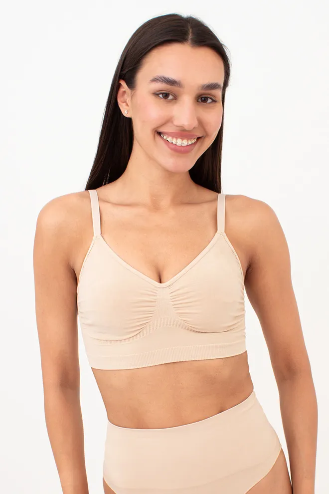 Бесшовный топ с легким моделирующим эффектом BRA SHAPEWEAR Giulia (light nude), бежевый