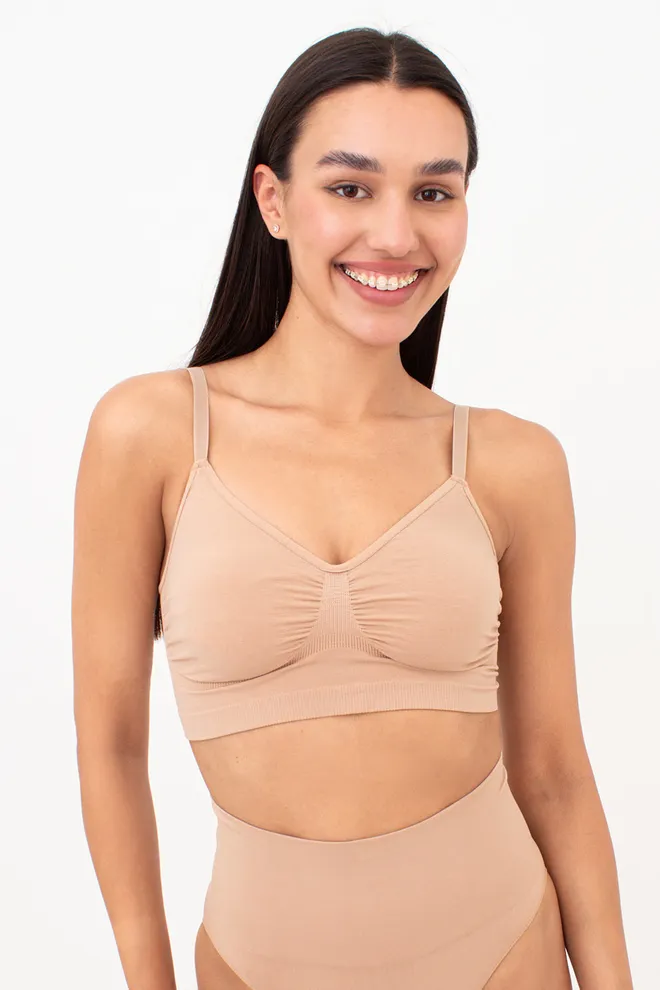 Бесшовный топ с легким моделирующим эффектом BRA SHAPEWEAR Giulia (nude), бежевый