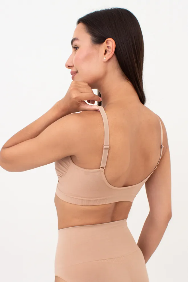 Бесшовный топ с легким моделирующим эффектом BRA SHAPEWEAR Giulia (nude), бежевый