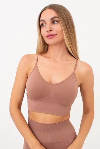 Бесшовный топ с моделирующим эффектом FLEX TOP Giulia (mokko), коричневый