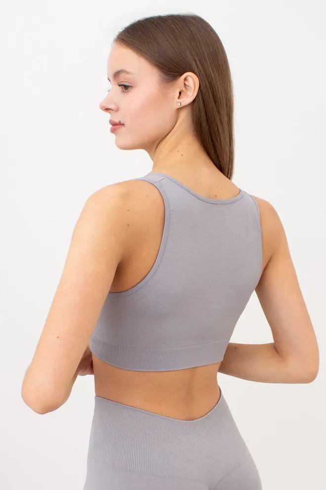 Бесшовный топ с push-up TOP SHAPE Giulia (griffin), серый
