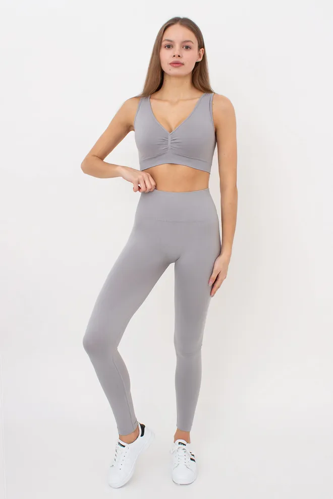 Бесшовный топ с push-up TOP SHAPE Giulia (griffin), серый