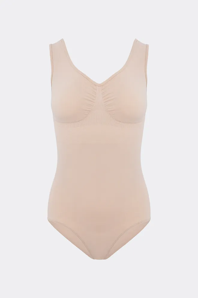 Бесшовное боди-слипы из микрофибры BODY SLIP SHAPEWEAR Giulia (light nude), бежевый