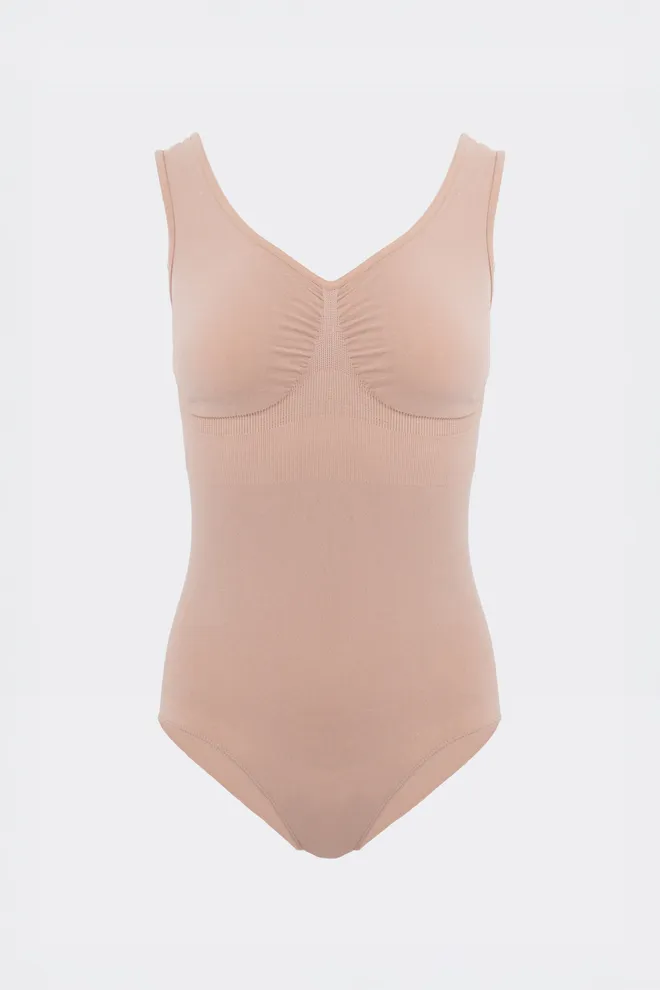 Бесшовное боди-слипы из микрофибры BODY SLIP SHAPEWEAR Giulia (nude), бежевый