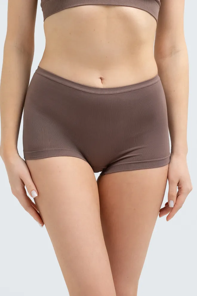 Женские трусы-шорты бесшовные BOXER BRIEFS COLOR Giulia (deep taupe), коричневый
