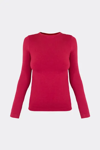 Бесшовный лонгслив LONGSLEEVE 01 Giulia (winterberry), красный