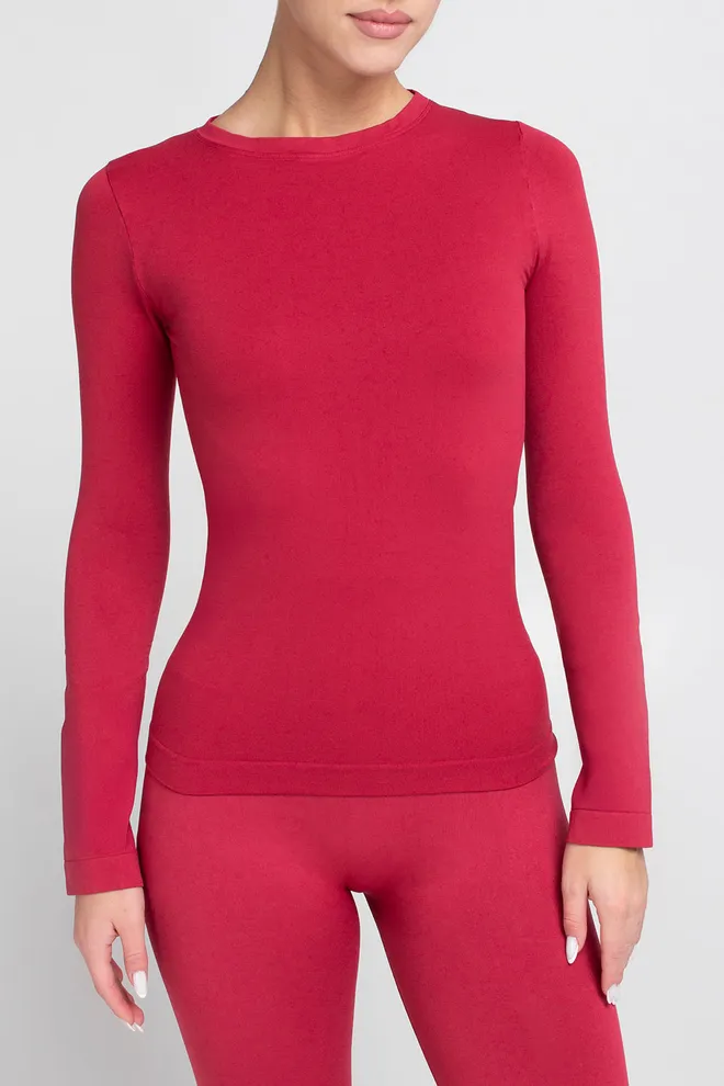 Бесшовный лонгслив LONGSLEEVE 01 Giulia (winterberry), красный
