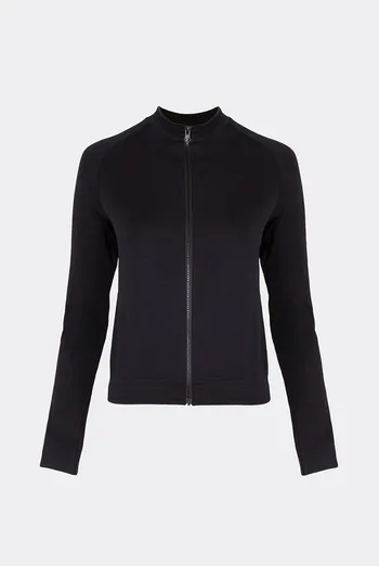 Бесшовный лонгслив с молнией JACKET Giulia (black), черный