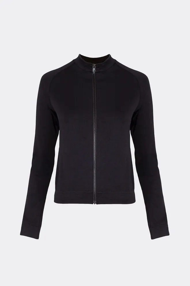 Бесшовный лонгслив с молнией JACKET Giulia (black), черный