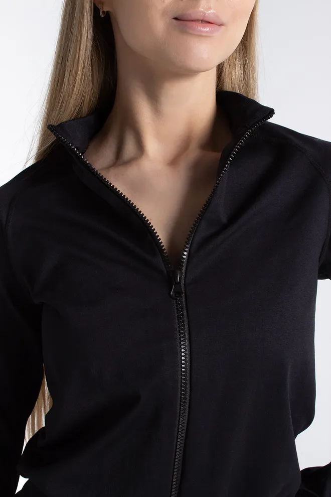 Бесшовный лонгслив с молнией JACKET Giulia (black), черный
