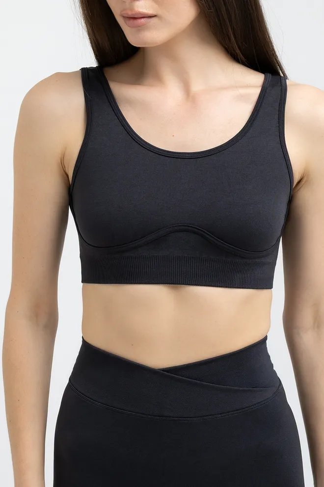 Спортивный топ-бра SPORT TOP BRA EFFECT Giulia (black), черный