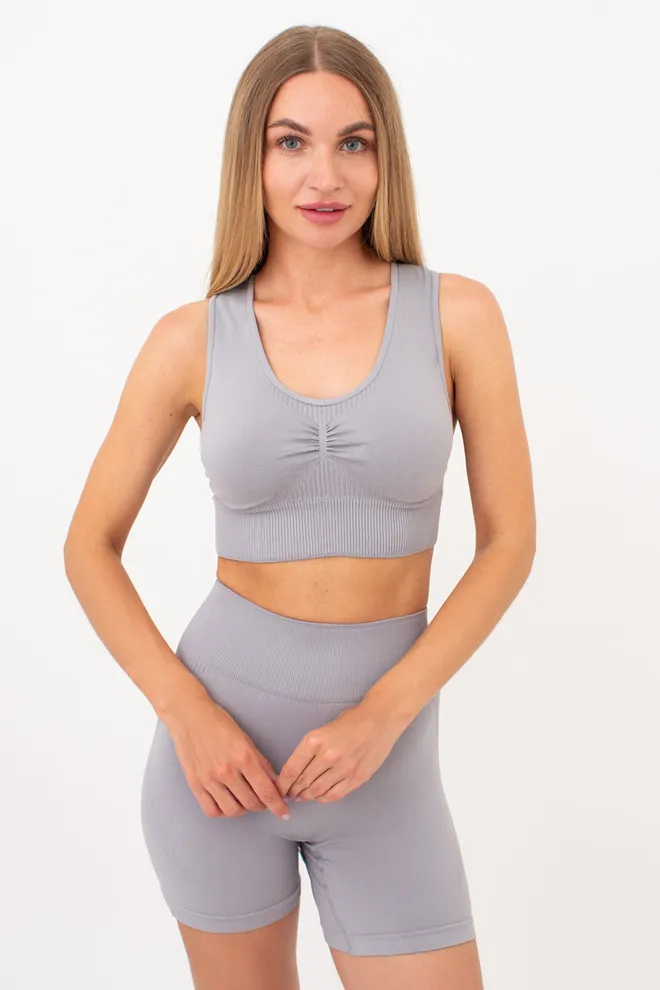 Спортивний топ з пуш ап ефектом TOP SPORT SHAPE Giulia (griffin), сірий