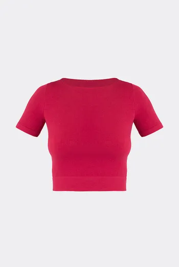 Топ с коротким рукавом CROP T-SHIRT Giulia (winterberry), красный