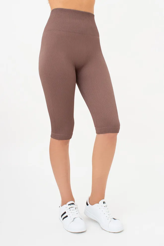 Велосипедки женские в рубчик TRACKS RIB Giulia (deep taupe), коричневый