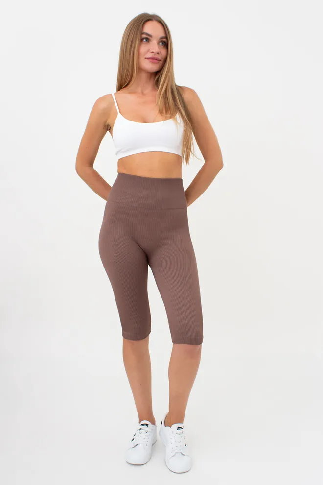 Велосипедки женские в рубчик TRACKS RIB Giulia (deep taupe), коричневый