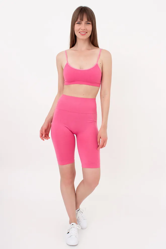 Женские велосипедки с пуш-ап эффектом бесшовные TRACKS SHAPE Giulia (bubblugum), розовый