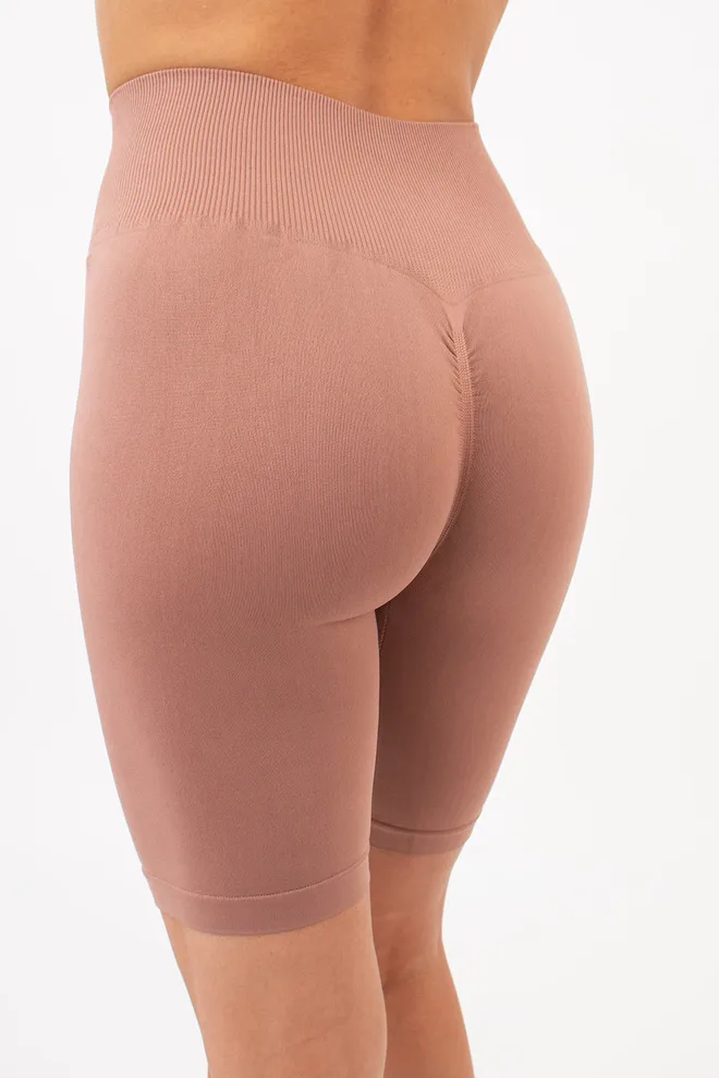 Женские велосипедки с пуш-ап эффектом бесшовные TRACKS SHAPE Giulia (mokko), коричневый