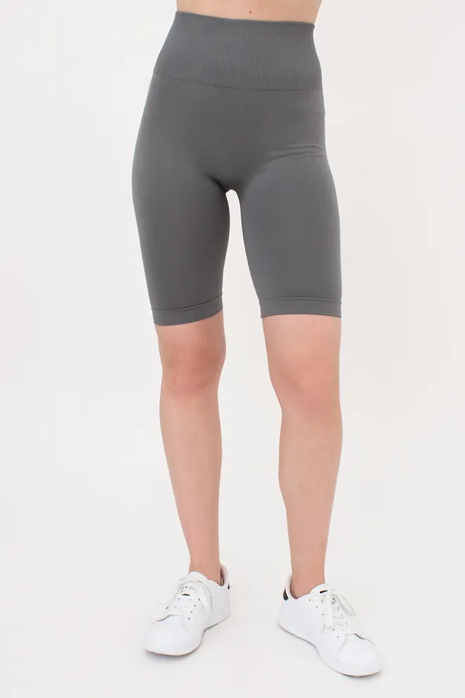 Женские велосипедки с пуш-ап эффектом бесшовные TRACKS SHAPE Giulia (poppy seed), серый