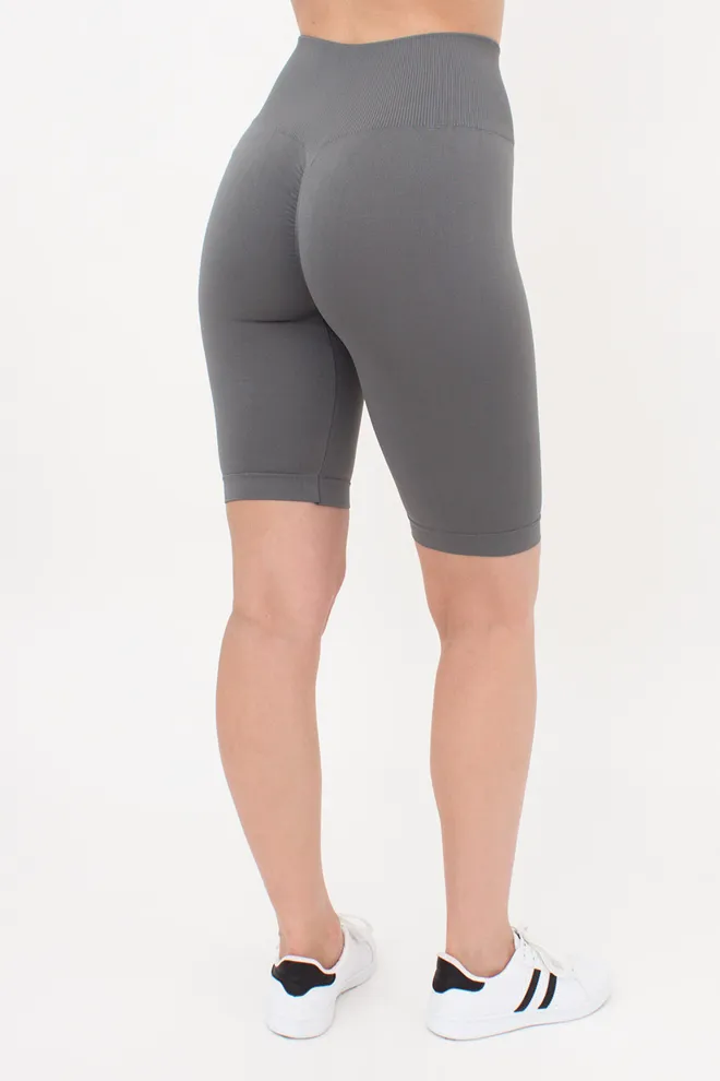 Женские велосипедки с пуш-ап эффектом бесшовные TRACKS SHAPE Giulia (poppy seed), серый