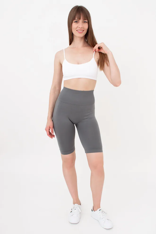 Женские велосипедки с пуш-ап эффектом бесшовные TRACKS SHAPE Giulia (poppy seed), серый