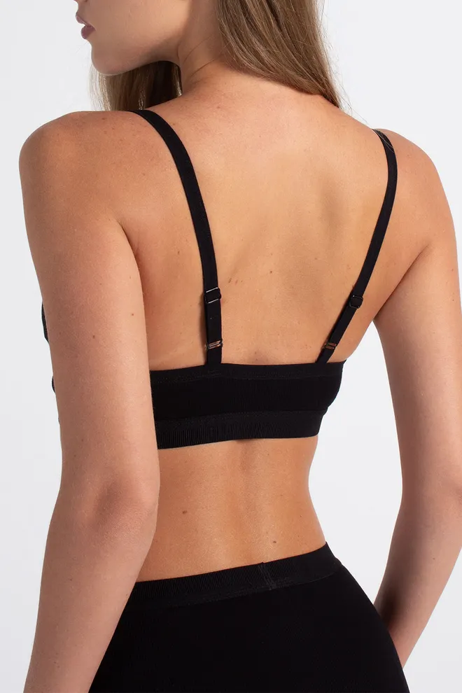 Хлопковый бюстгальтер-топ в рубчик URBAN RIB 4109/60 Giulia (black), черный