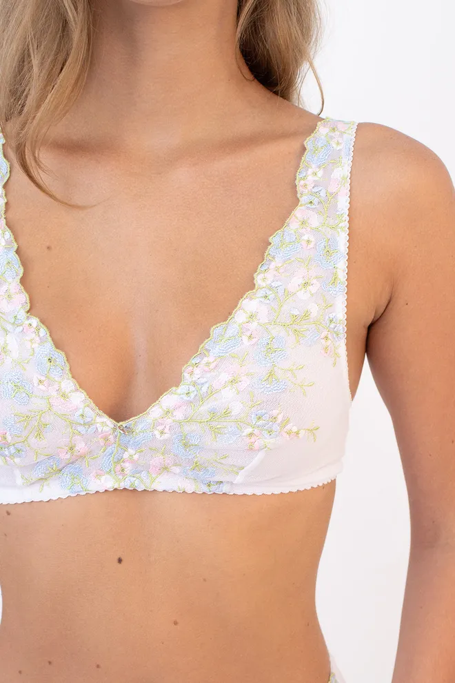 Бюстгальтер бралетт из кружева OLYMPIA 1301/47 Giulia (white/blue), белый