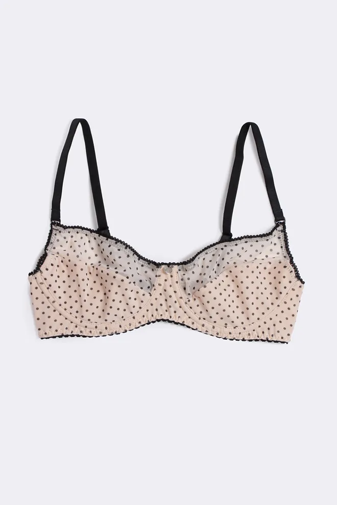 Бюстгальтер в горошек Glam 1001/40 Giulia (beige dots), бежевый