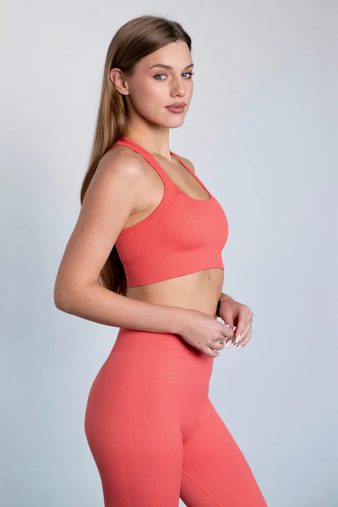 Топ в рубчик FLEX TOP «Cut-Out Fit» Flexit (coral), оранжевый