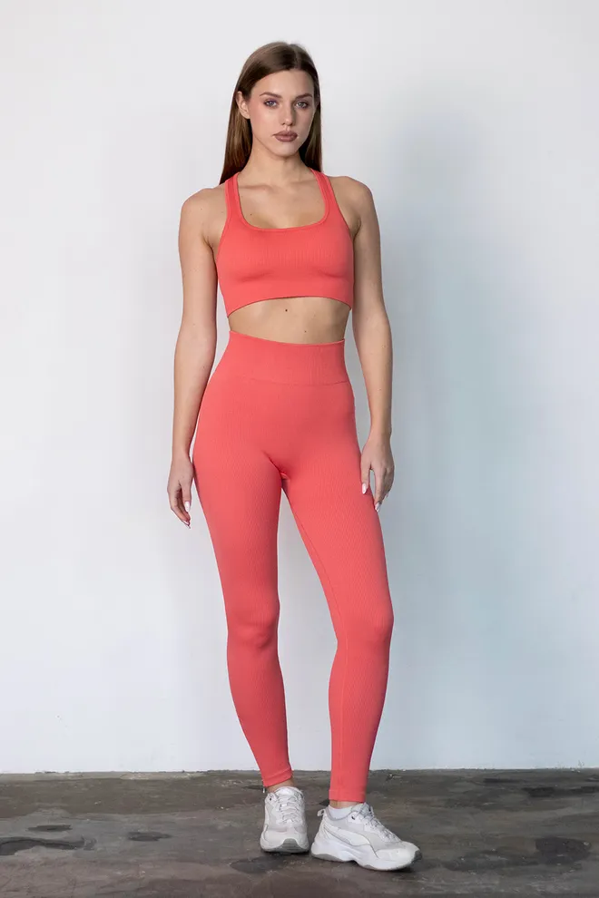 Топ в рубчик FLEX TOP «Cut-Out Fit» Flexit (coral), оранжевый