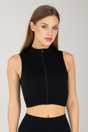 Топ-майка на молнии FLEX TOP «Turbo Zip» Flexit (black), черный