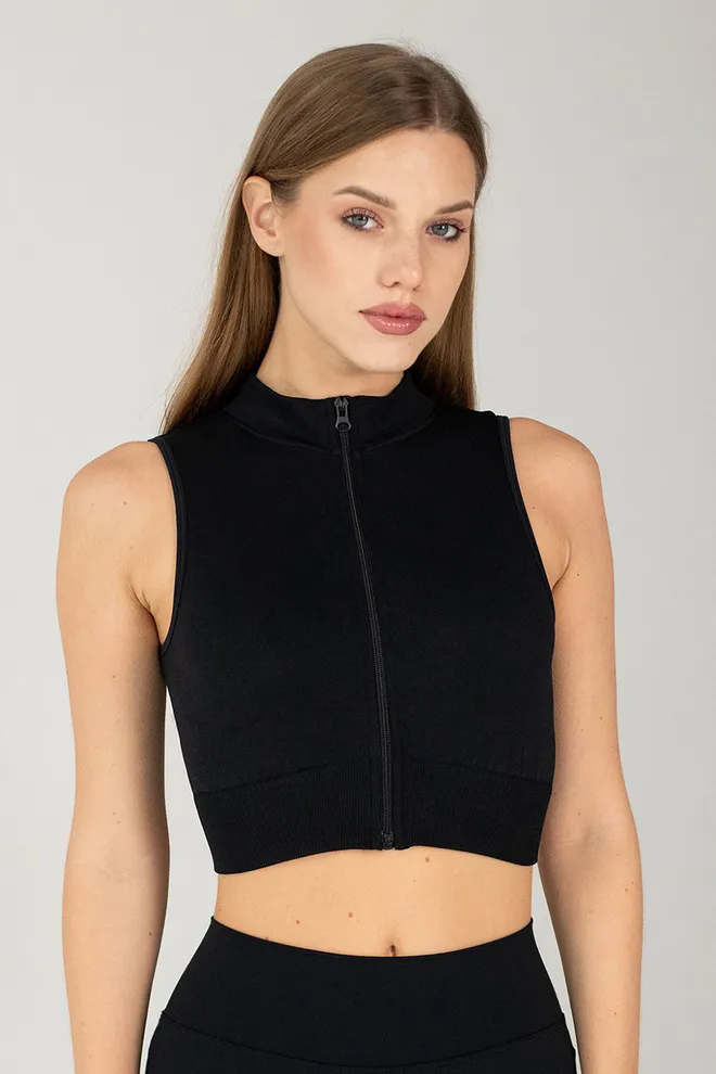 Топ-майка на молнии FLEX TOP «Turbo Zip» Flexit (black), черный