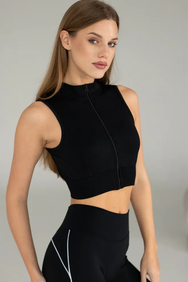 Топ-майка на молнии FLEX TOP «Turbo Zip» Flexit (black), черный